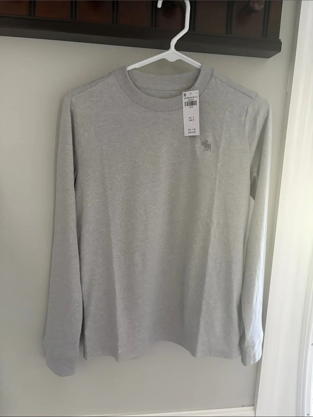 abercrombie kids Light Gray Long Sleeve Crew Tee